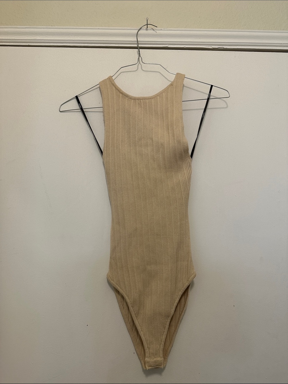 Forever 21 Ribbed Sleeveless Bodysuit in Tan